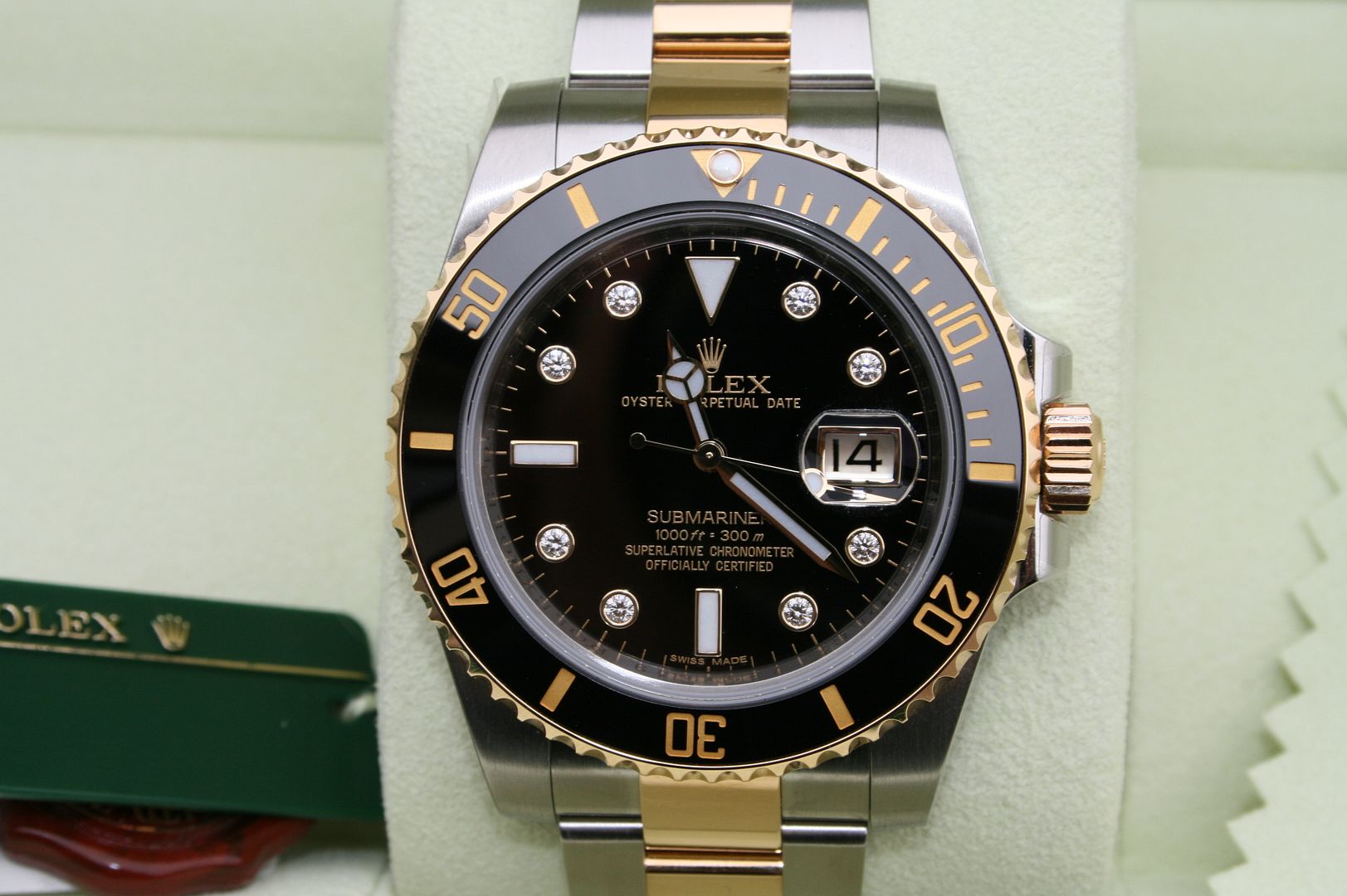 Luxury Time Rolex Submariner Ceramic 116613 Factory Serti Diamond